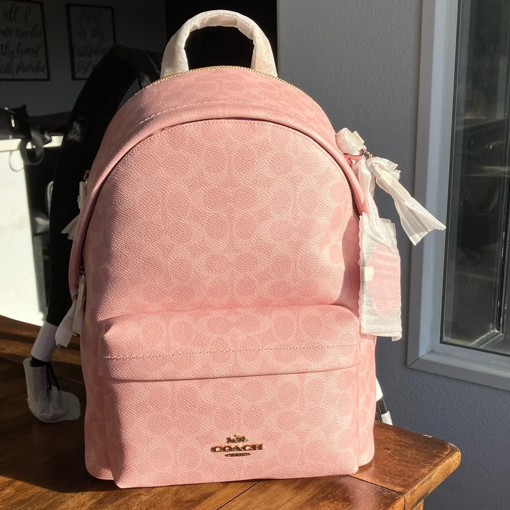 NWT Coach Taylor Small Backpack in Powder Pink with charms (Factory Wrapped) - Picture 2 of 11